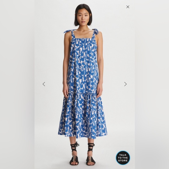 Tory Burch DROP WAIST TIE-SHOULDER DRESS - Picture 1 of 5